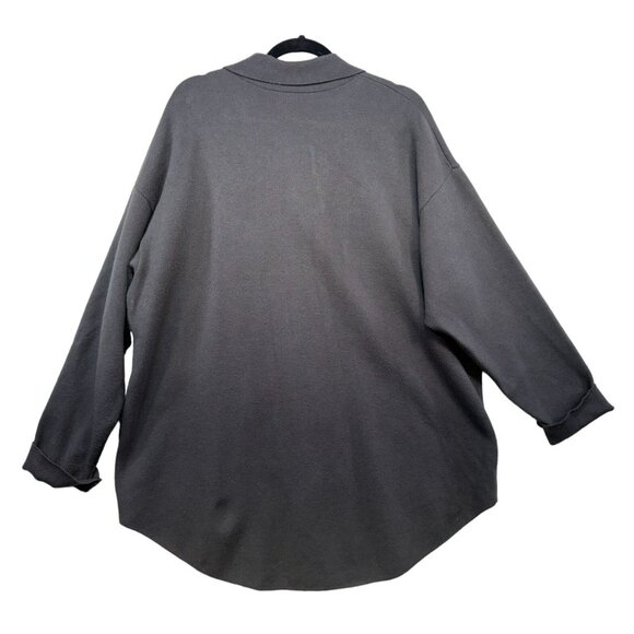 Zara Womens Button-Up Oversized Knit Shirt Jacket M Gray Made In Turkey Heavy - Picture 9 of 12